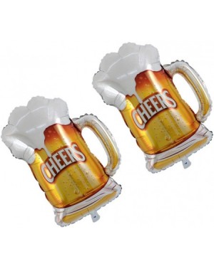 Balloons 2 Pcs Foil Balloons Crown and Beer Cups Patterns Mylar Helium Balloons Party Decor (Golden) - CM18GWUGK85 $6.51