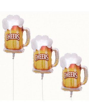 Balloons 2 Pcs Foil Balloons Crown and Beer Cups Patterns Mylar Helium Balloons Party Decor (Golden) - CM18GWUGK85 $6.51