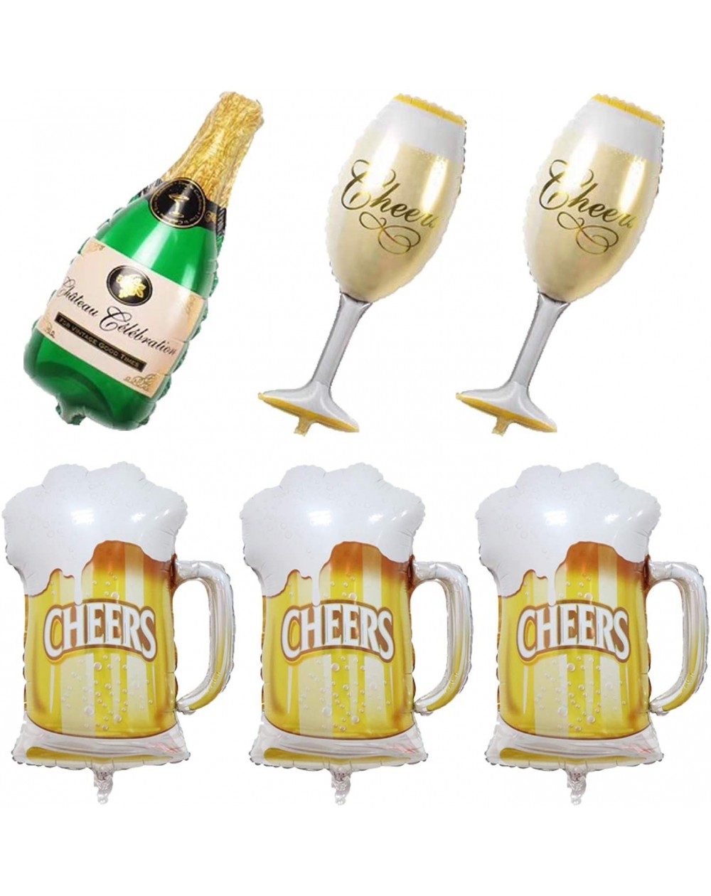 Balloons 6 Pieces of Oktoberfest Party Balloons-Beer Wine Glass Aluminum Foil Balloon Indoor/Outdoor Photo Booth Prop Wall De...