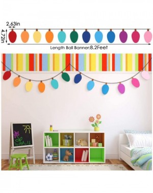 Banners & Garlands 4 Pieces Colorful Garland Banner Felt Balls Garland Tassel Triangle Flags Light Bulb Banners for Christmas...