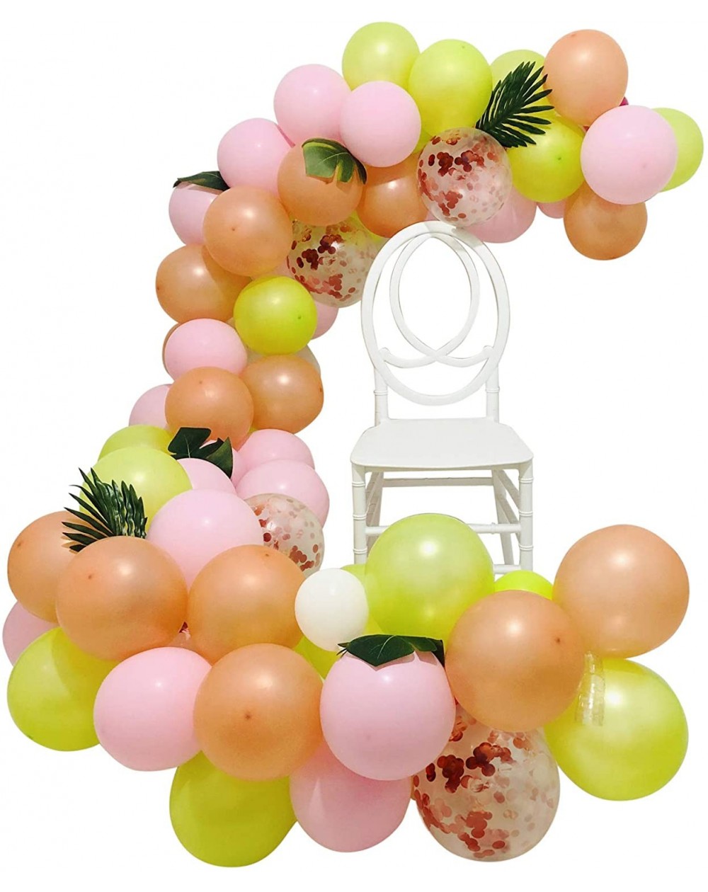 Balloons 90 PCS DIY Balloons Garland with Pink Green Hotpink Rose Gold Confetti Balloons- Hawaii Flamingo Tropical Themed Par...