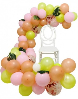 Balloons 90 PCS DIY Balloons Garland with Pink Green Hotpink Rose Gold Confetti Balloons- Hawaii Flamingo Tropical Themed Par...