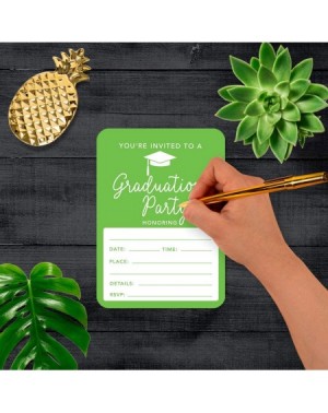 Invitations Graduation Invitations with Envelopes- 5x7-inch- Kiwi Green- 24-Pack- Junior High School College University Maste...