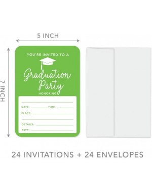 Invitations Graduation Invitations with Envelopes- 5x7-inch- Kiwi Green- 24-Pack- Junior High School College University Maste...