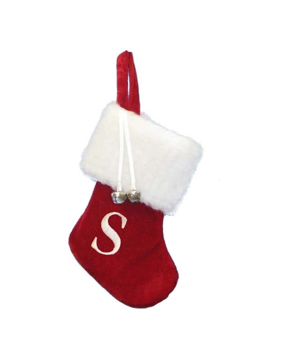 Stockings & Holders 7" Red/White Monogram S" Mini Stocking - CE11BEZV7LN $8.89