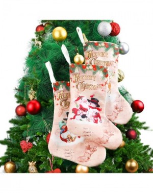 Stockings & Holders Christmas Stockings- 12" Set of 3 Santa/Snowman/Reindeer Classic Christmas Characters for Christmas Ornam...