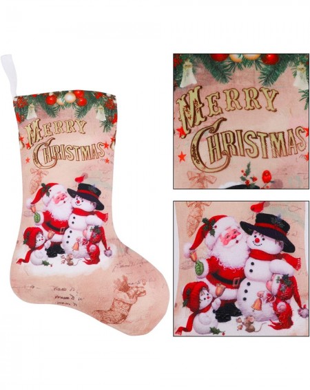 Stockings & Holders Christmas Stockings- 12" Set of 3 Santa/Snowman/Reindeer Classic Christmas Characters for Christmas Ornam...