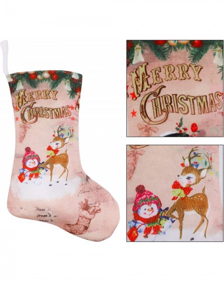 Stockings & Holders Christmas Stockings- 12" Set of 3 Santa/Snowman/Reindeer Classic Christmas Characters for Christmas Ornam...