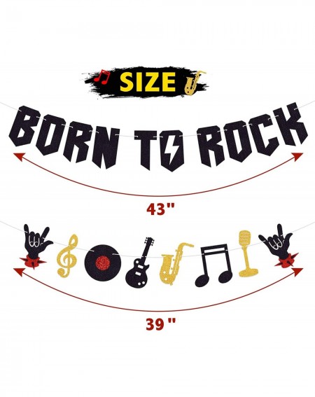 Banners Born To Rock Party Decorations Born To Rock Banner - Musical Instruments Music Note Garland for 1950's Rock and Roll ...