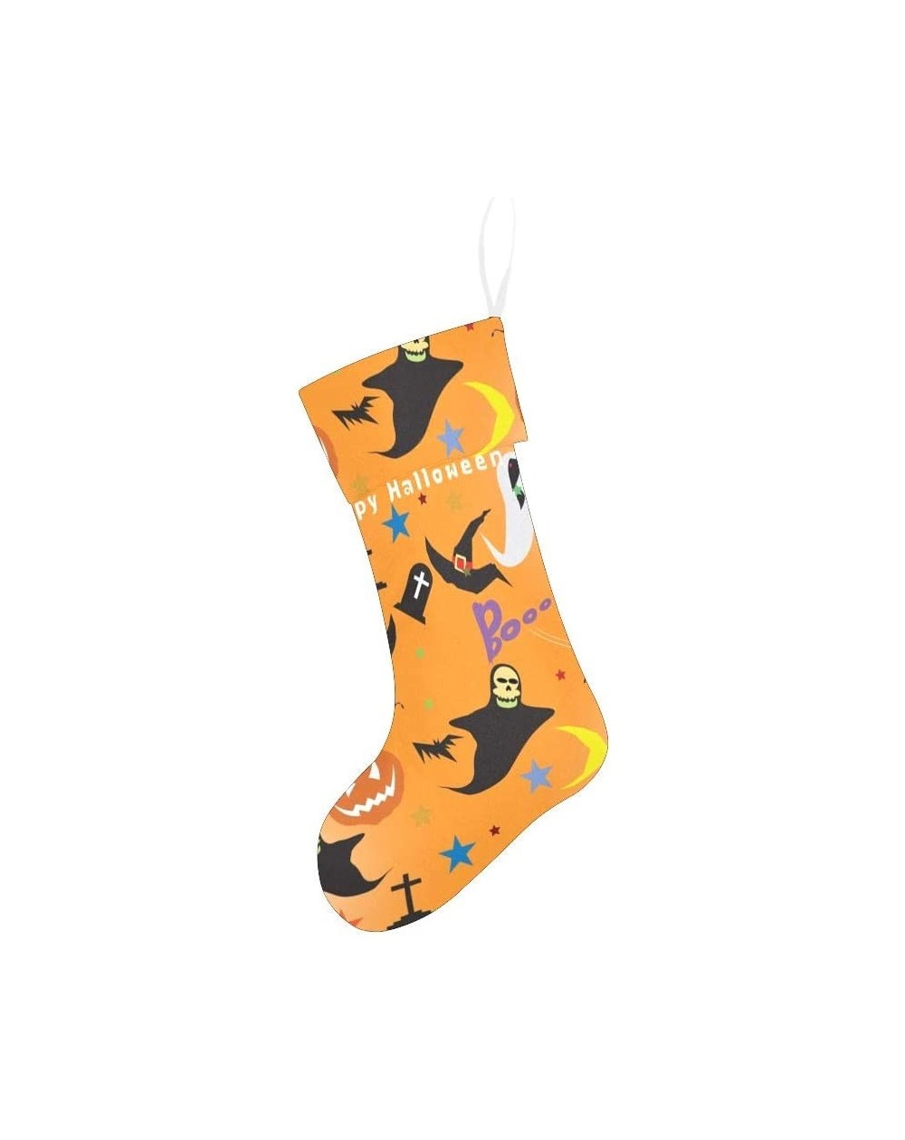 Stockings & Holders Halloween Pumpkin Ghsot Christmas Stocking for Family Xmas Party Decoration Gift 17.52 x 7.87 Inch - Mult...