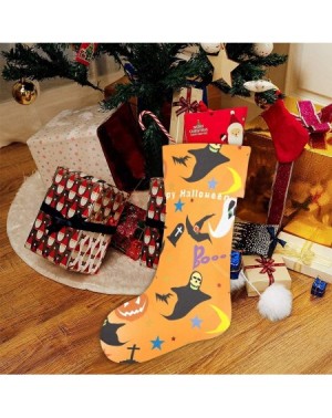 Stockings & Holders Halloween Pumpkin Ghsot Christmas Stocking for Family Xmas Party Decoration Gift 17.52 x 7.87 Inch - Mult...