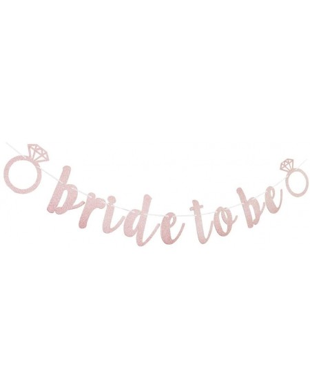 Banners & Garlands Bride to Be Banner- Rose Gold Pink Bachelorette Party Decorations- Bridal Shower Party Supplies - CW18R7CS...