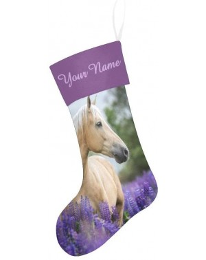 Stockings & Holders Christmas Stocking Custom Personalized Name Text Beautiful Horse Lavender for Family Xmas Party Decoratio...