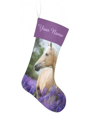 Stockings & Holders Christmas Stocking Custom Personalized Name Text Beautiful Horse Lavender for Family Xmas Party Decoratio...