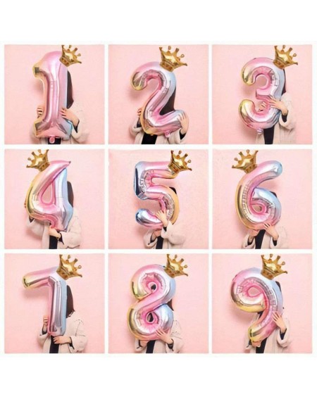 Balloons Garland Ballon for Birthdays Arch Kits Foil Metallic Number Ballons Decorations Crown Rainbow Letter Balloon for Bab...