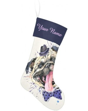 Stockings & Holders Christmas Stocking Custom Personalized Name Text Watercolor Cute Dog for Family Xmas Party Decoration Gif...