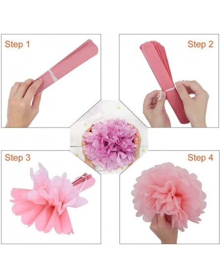 Tissue Pom Poms 18pcs MixTissue Hanging Paper Pom-poms- Flower Ball Wedding Party Outdoor Decoration Premium Tissue Paper Pom...