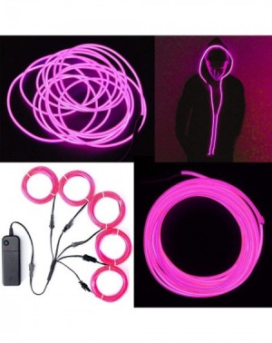 Indoor String Lights EL Wire Neon Lights Kit with Portable AA Battery Inverter for Halloween Christmas Party Decoration (5 Pa...