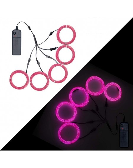 Indoor String Lights EL Wire Neon Lights Kit with Portable AA Battery Inverter for Halloween Christmas Party Decoration (5 Pa...