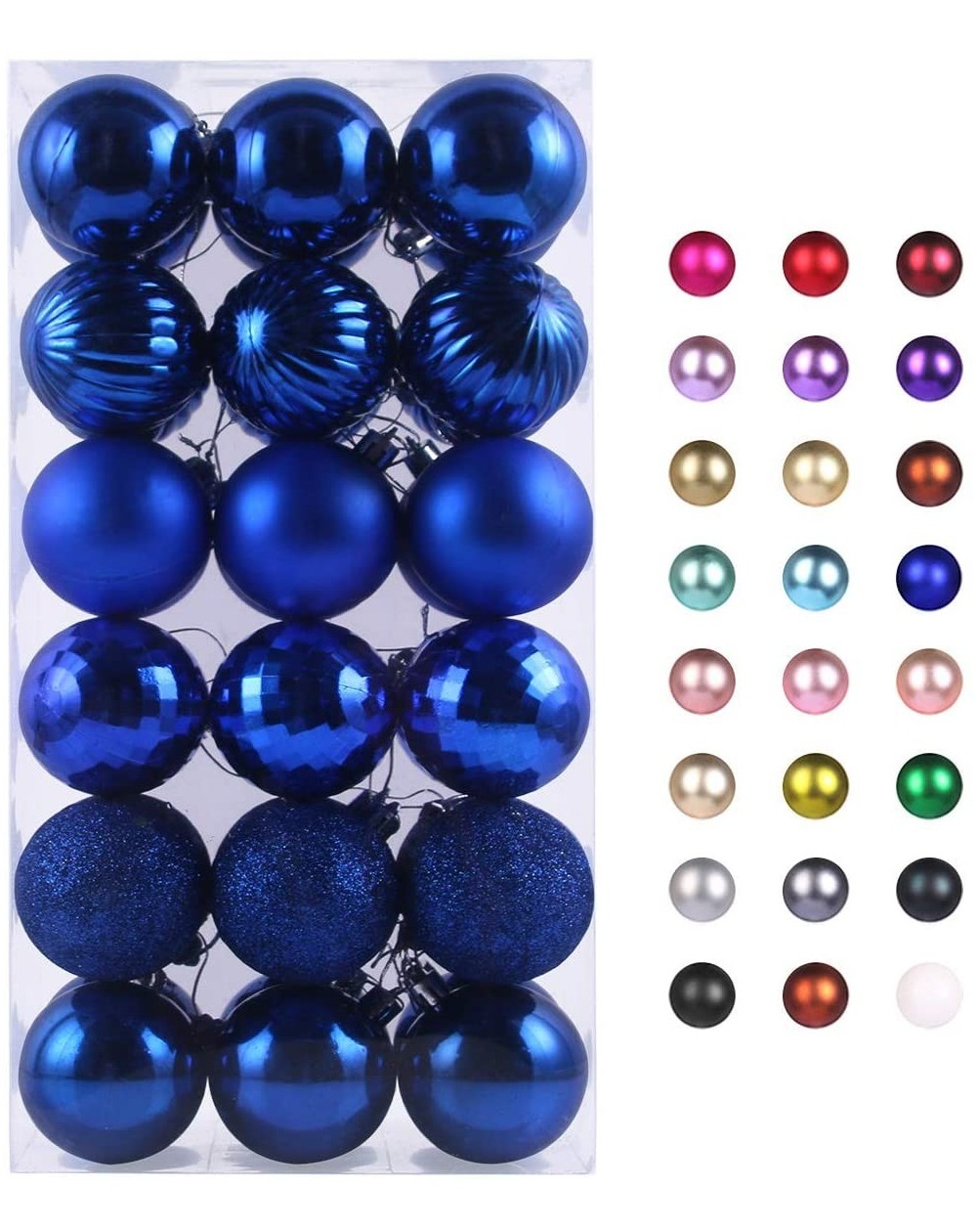 Ornaments 18Pcs Christmas Balls Ornaments for Xmas Tree - Shatterproof Christmas Tree Decorations Large Hanging Ball Blue 2.5...