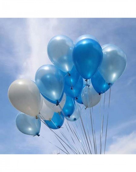 Balloons 12 inch Blue White Party Balloons Kit- 60PCS Latex Balloons with 4 roll Ribbons for Arch Garland Party Decoration- B...