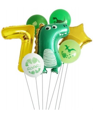 Balloons Dinosaur Balloons 7th Birthday Party Supplies Gold Number Star Foil Balloons Set Decorations for Birthday Party(Gold...