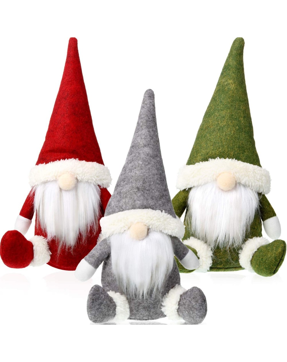 3 Pieces Christmas Gnome Mini Plush Handmade Santa Cloth Doll Snowman ...