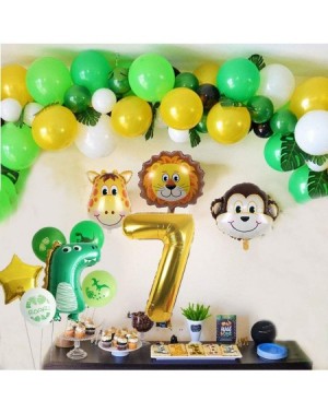 Balloons Dinosaur Balloons 7th Birthday Party Supplies Gold Number Star Foil Balloons Set Decorations for Birthday Party(Gold...