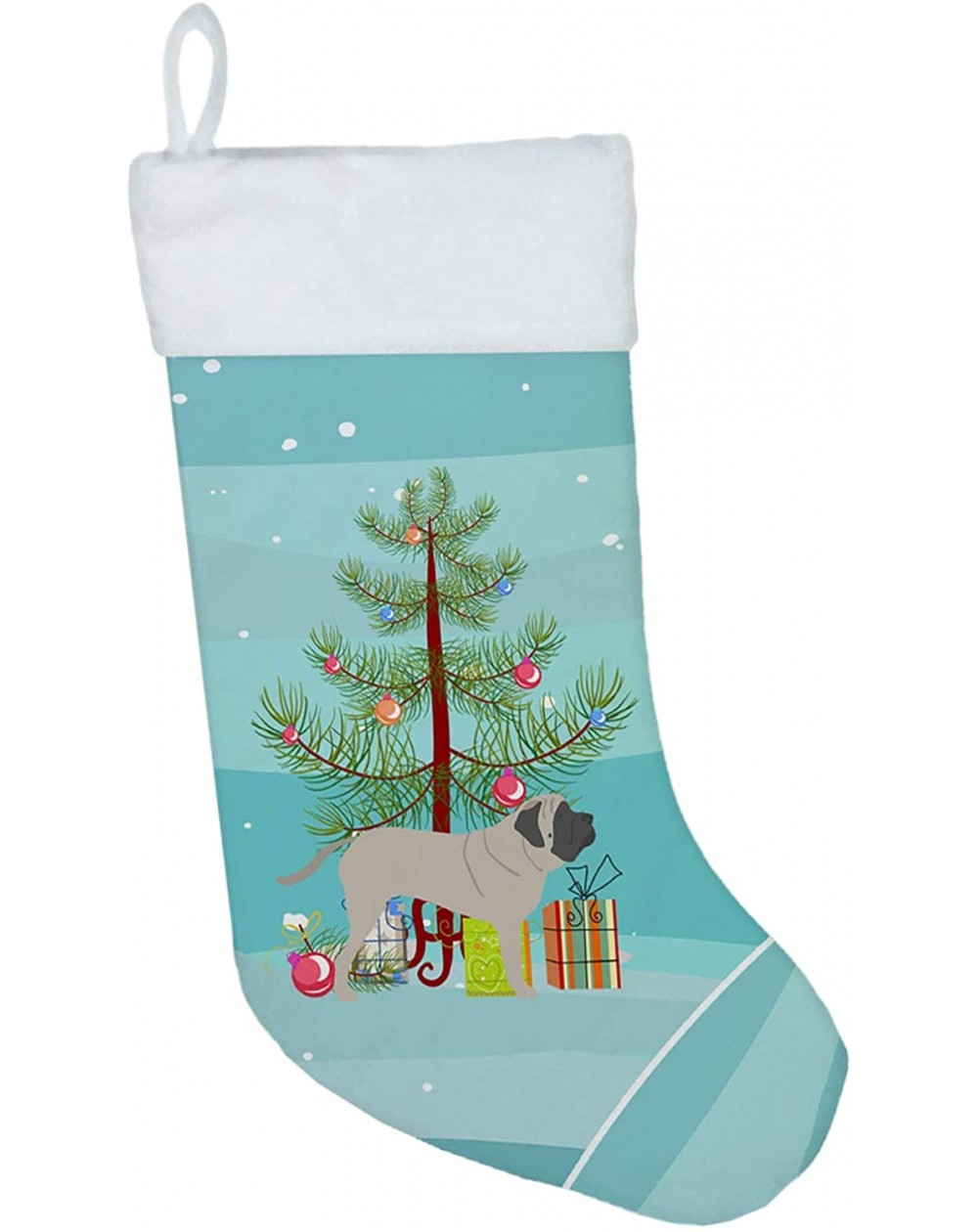 Stockings & Holders English Mastiff Merry Christmas Tree Christmas Stocking- Large- Multicolor - CA18A7A4E6Y $26.31