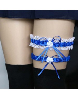 Adult Novelty 2Pcs/Set Lace Wedding Garter- Sexy Bridal Leg Belt Thigh Ring with Bowknot-Cosplay Decor for Women - Royal Blue...