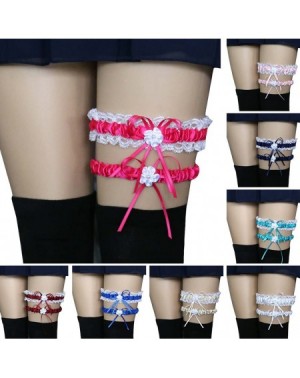 Adult Novelty 2Pcs/Set Lace Wedding Garter- Sexy Bridal Leg Belt Thigh Ring with Bowknot-Cosplay Decor for Women - Royal Blue...