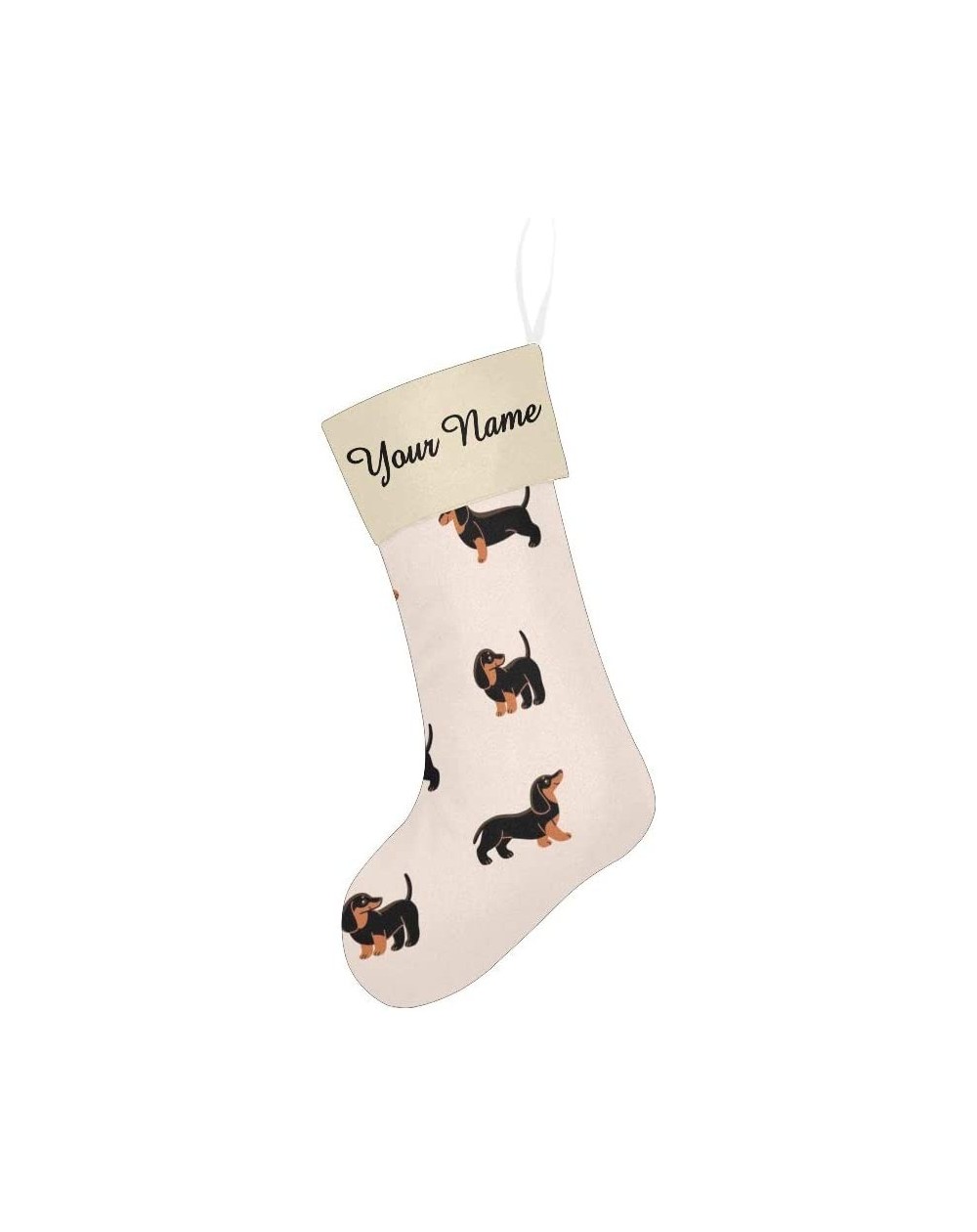 Stockings & Holders Christmas Stocking Custom Personalized Name Text Cartoon Dachshund Dogs for Family Xmas Party Decor Gift ...