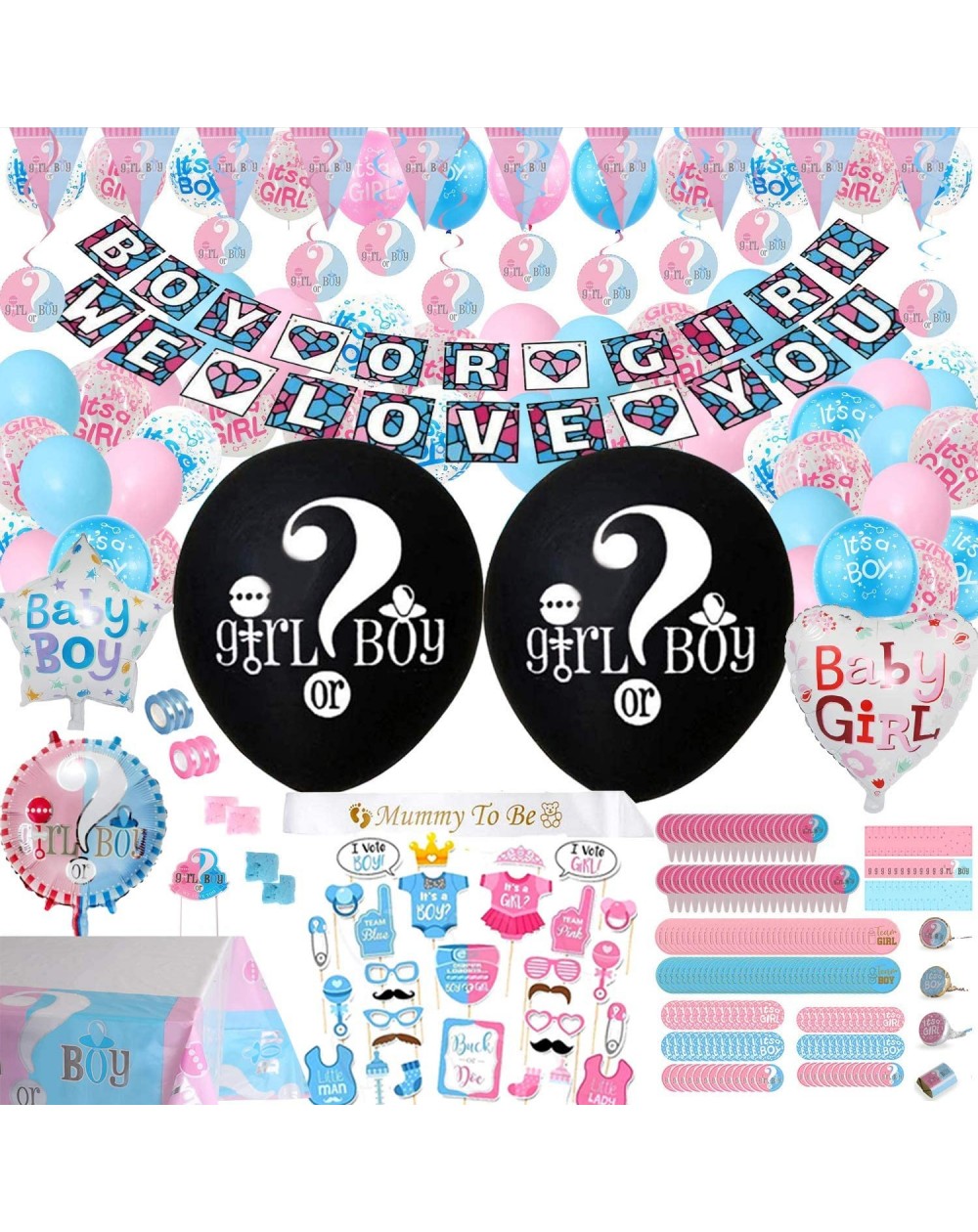 Party Packs Gender Reveal Party Supplies Decoration - C719CGIC40U $26.19