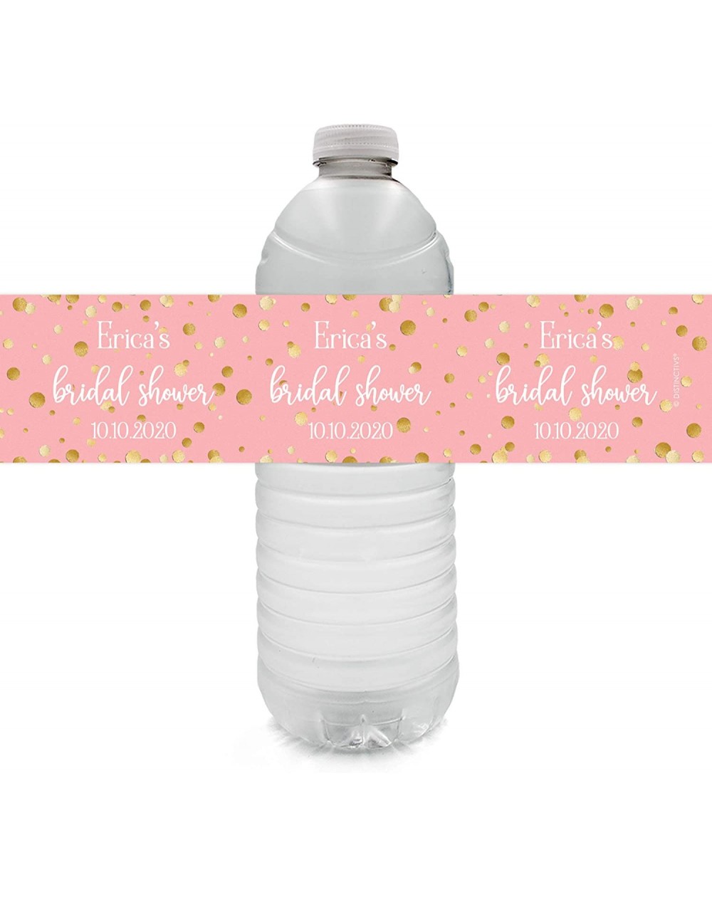 Favors Personalized Pink and Gold Bridal Shower Water Bottle Labels - 12 Stickers - CH199NN42K5 $11.50