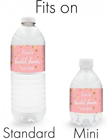 Favors Personalized Pink and Gold Bridal Shower Water Bottle Labels - 12 Stickers - CH199NN42K5 $11.50