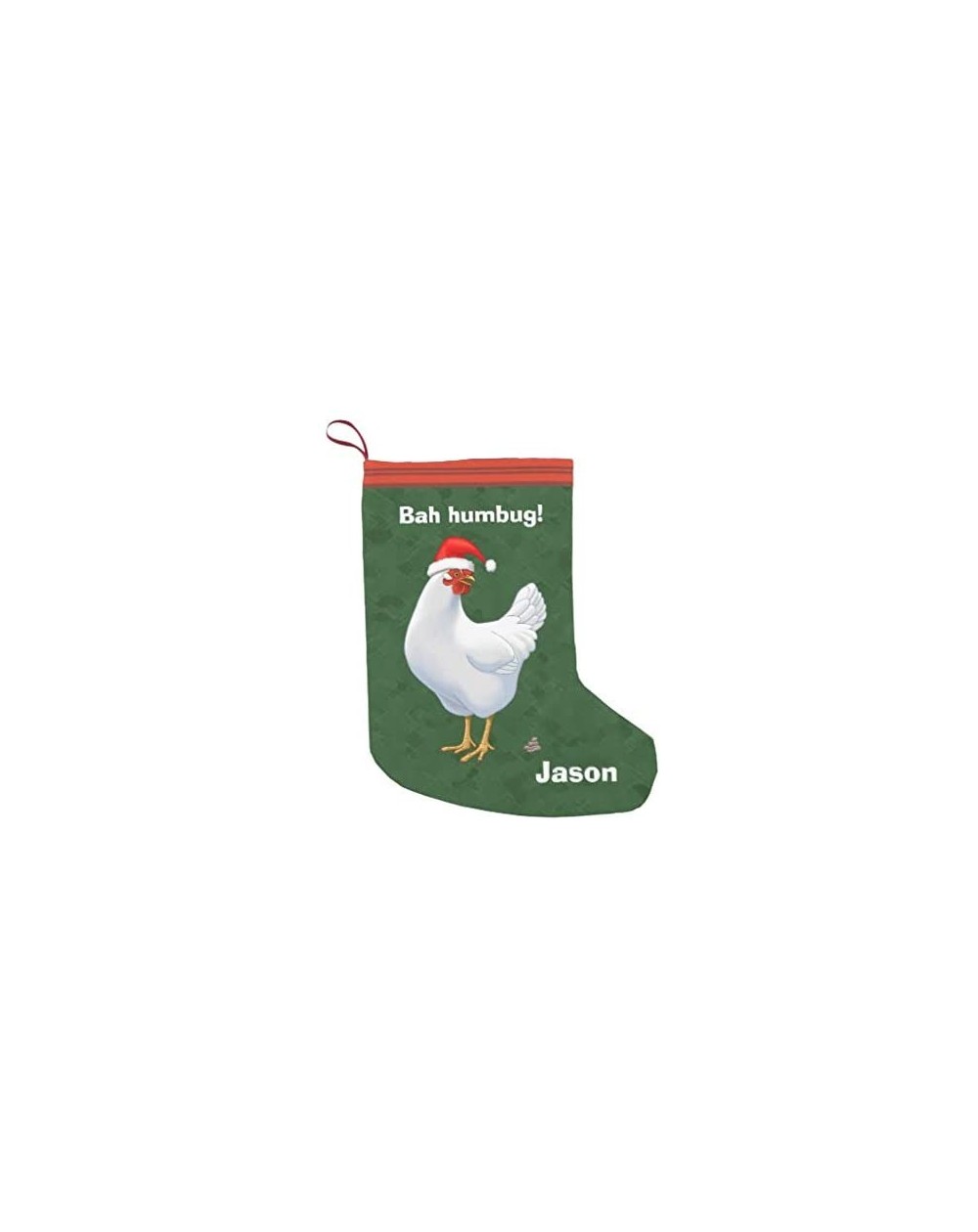 Stockings & Holders Personalized 10.4" x 16.8" Christmas Stocking- Xmas Stocking- Funny Bah Humbug Chicken in Santa Hat Poops...