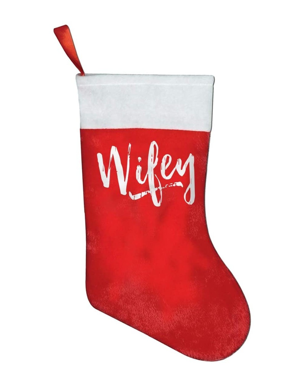 Stockings & Holders Red Gold Velvet Personalized Christmas Stockings Wifey Christmas Holiday Party Decor - Wifey - C5192ZER59...