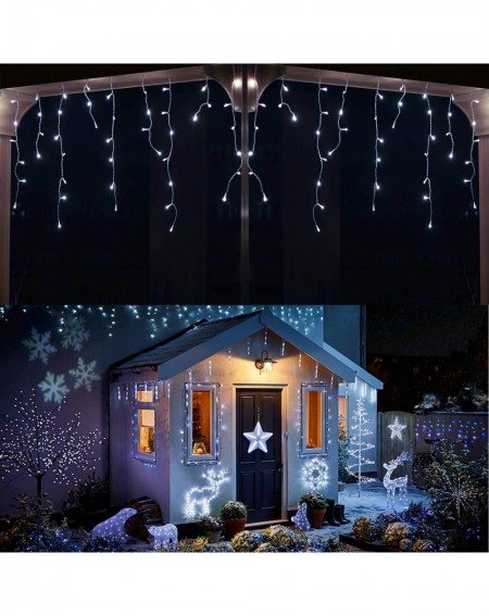 Indoor String Lights 100LED 9.9Ft Icicle Lights-8 Lighting Modes Icicle String Lights-Icicle Style Lights with Timer-Connecta...