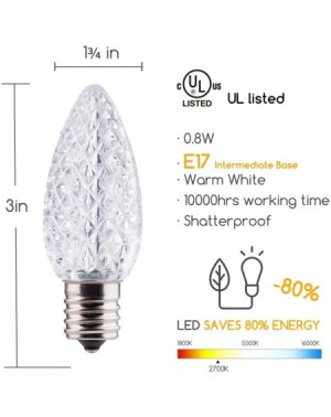 Outdoor String Lights Led Light Bulbs 25 Pack C9 Led Christmas Light Bulbs- Replacement Dimmable Bulbs for Christmas String L...