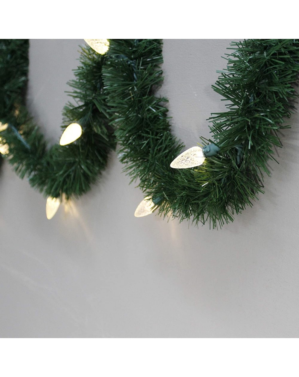 Garlands 18-Feet Direct Plug in LED Pine Garland with 35 Count C6 Lights- 18 Feet - Warm White - C71283LI7C7 $20.68