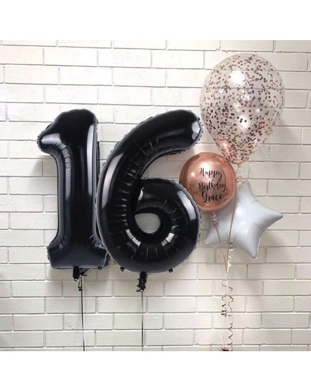 Balloons 40 Inch Black Large Numbers Balloon Birthday Party Decorations- Foil Mylar Big Number Balloon Digital 60 for 60th Bi...