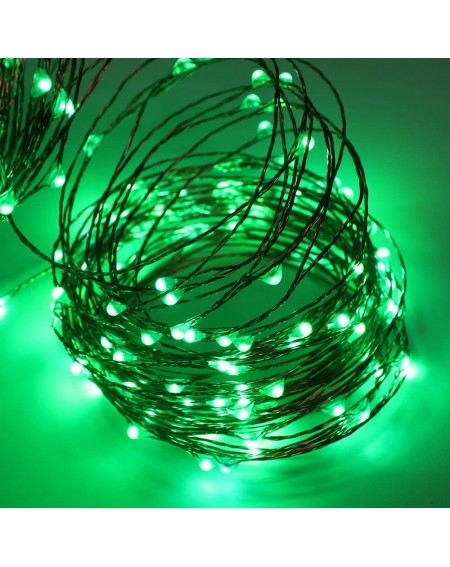 Outdoor String Lights Dual-Color LED String Lights- Green Copper Wire Plug in 33 FT 100 LEDs Dimmable Fairy Lights with UL Ad...