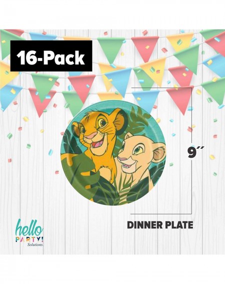 Party Packs Hello Party! The Most Complete Lion King Dinnerware Bundle Party Pack Supplies for 16 - Large Plates- Napkins- Ma...