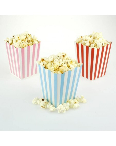 Favors 24pcs Striped Paper Popcorn Boxes for Party Favor Supplies (Blue) - Blue - CB17YCS47LS $8.83