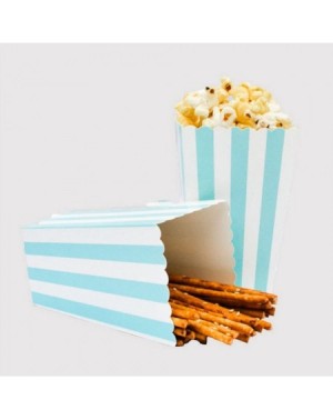 Favors 24pcs Striped Paper Popcorn Boxes for Party Favor Supplies (Blue) - Blue - CB17YCS47LS $8.83