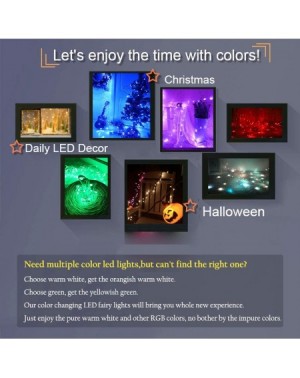 Indoor String Lights Color Changing Twinkle Lights with Remote Timer- Pure Warm White & RGB Colors Dimmable Fairy Starry Stri...