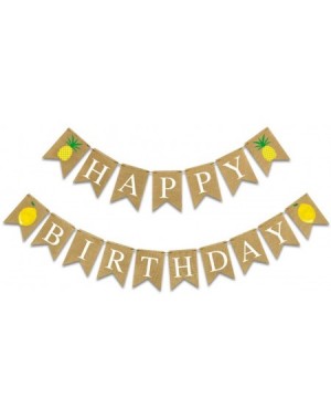 Banners BABY Birthday Party Decoration- Fruits and White Alphabet HAPPY BIRTHDAY Combination Decoration Banner Burlap Swallow...