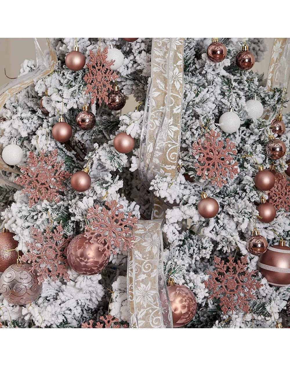 Glitter Snowflake Ornaments Plastic Christmas Tree Decorations 4.7