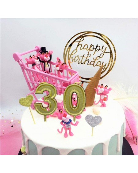 Cake Decorating Supplies Birthday Candles Wedding Anniversary Celebration Party Number Cake Candle with Hppy Birthday Ins Top...