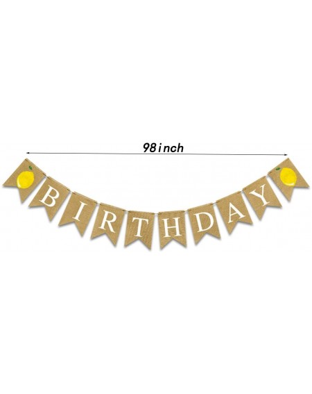 Banners BABY Birthday Party Decoration- Fruits and White Alphabet HAPPY BIRTHDAY Combination Decoration Banner Burlap Swallow...